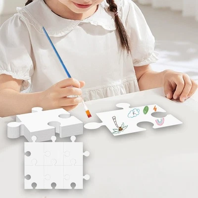 Puzzle Vuoti In Cartone Bianco Per Feste In Classe, Accessori, 30 Pezzi - Immagine 1 di 4