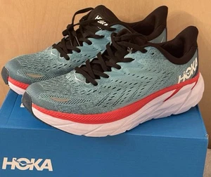 Size 7D Men’s Hoka One One Clifton 8 Teal/Red - Picture 1 of 6