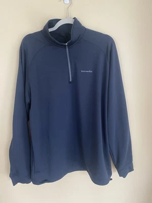 Inverness Club Dunning Golf L Navy Blue Pullover Sweatshirt 1/4 Zip Mock Neck - Изображение 1 из 4
