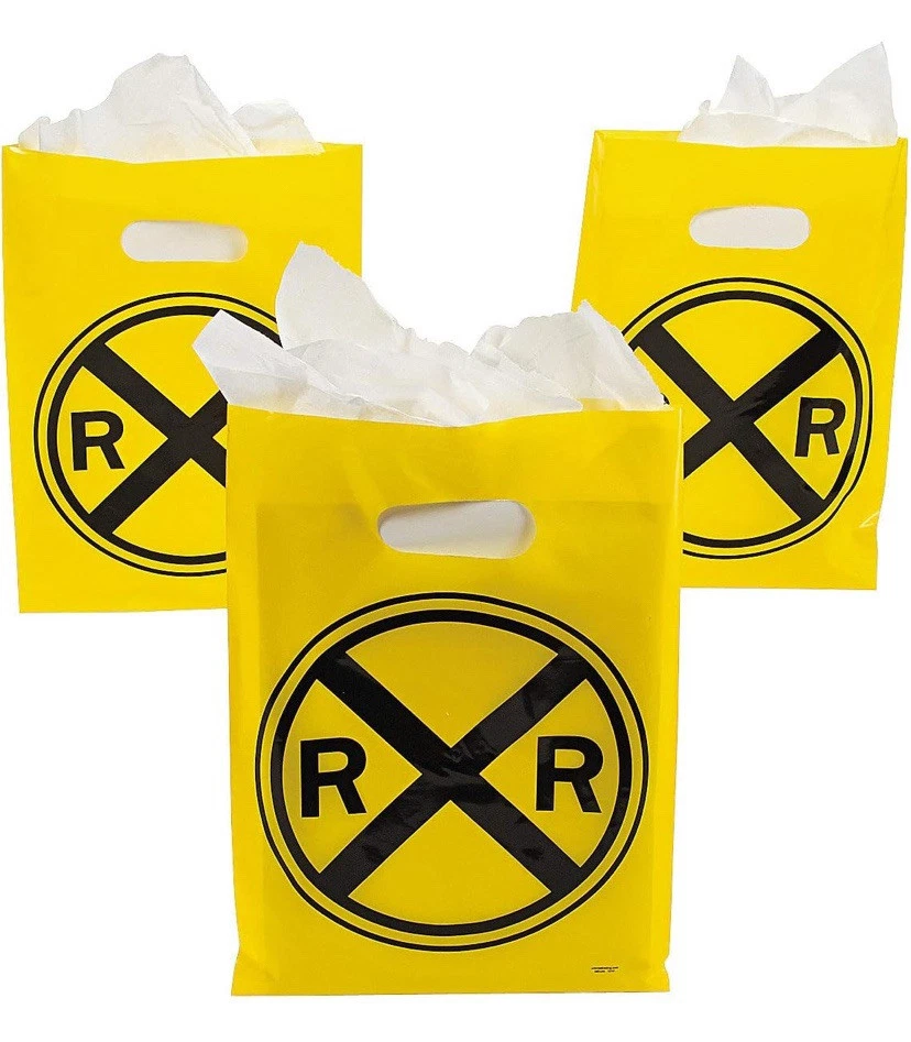 Bolsas de golosinas para fiestas ferroviarias (12 piezas) de plástico 7 1/2" x 9,5" Foto 1 de 1