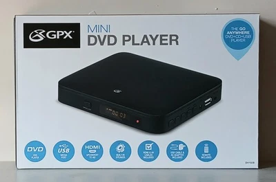 GPX 6" Mini DVD Player with HDMI Cable, Black, DH122B - Image 1 of 2