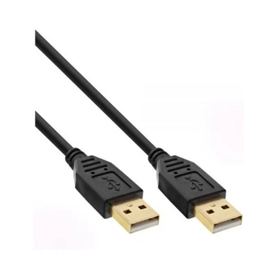 InLine Cavo USB 2.0, Type A maschio a Type A maschio, 2m, pin dorati, nero - Immagine 1 di 2