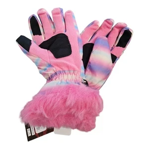 Guantes térmicos SwissTech rosa algodón caramelo con puño de piel sintética - Imagen 1 de 4