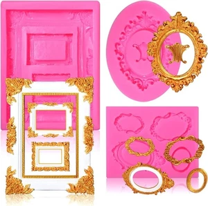 Photo Frame Silicone Mold - 3 Pack Picture Fondant Candy Chocolate Molds - Bild 1 von 4