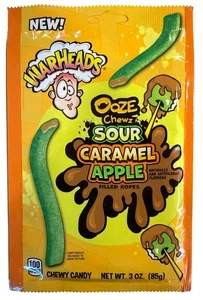 3 Unzen Sprengköpfe Ooze Chewz saurer KARAMELL APFEL gefüllte Seile Kaubonbons süße Leckerei - Bild 1 von 2