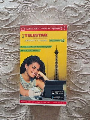 DIGIPORTY T2 mobile DVB-T2 HD WLAN hotspot con batteria (trasmette su dispositivi mobili - Immagine 1 di 4