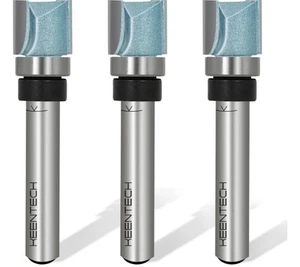 KEENTECH 3-TEILIGES Router Bits Set 1/4 Zoll Schaft, Bündigfräser, Top Bearing Auto - Bild 1 von 7