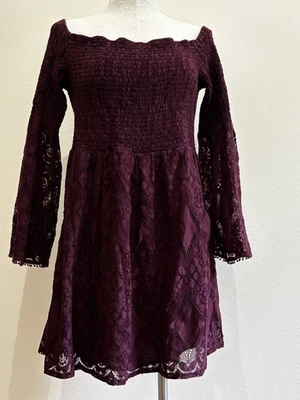 Vestido Emocion Mujer M Borgoña Encaje Mangas Campana Hada Capricho Gótico Y2K Foto 1 de 4