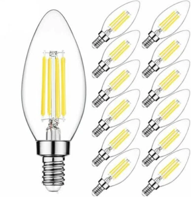 12x LED Candelabra Bulb 60W Equivalent Non-Dimmable E12 Decorative Candle Light - Image 1 of 4