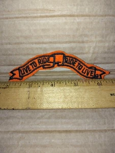 Small Harley Live To Ride Ride To Live Ribbon Patch - Free Shipping - Picture 1 of 1