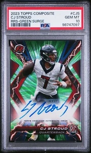 CJ STROUD PSA 10 GEM 2023 Topps Composite Resurgence Green Surge RC Auto /175 - Picture 1 of 3