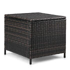 Outdoor Wicker Side Table Rattan Storage Box End Table With Storage For Garden5p