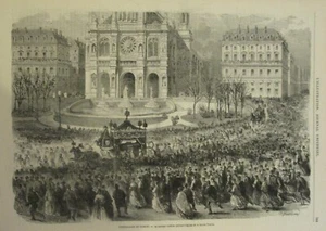 GRAVURES FUNÉRAILLES COMPOSITEUR ITALIEN ROSSINI A PARIS L'ILLUSTRATION 1868 - Picture 1 of 4