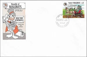 Disney Cartoons Rich Doctor Knowall Donald Duck Maldives FDC 1985 - Picture 1 of 1