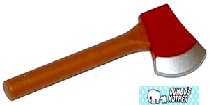 LEGO Axe Hatchet Lumberjack Fireman Red & Silver Head Red Brown Minifigure NEW - Picture 1 of 1