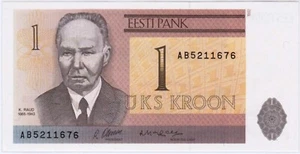 Mazuma *F1253 Estonia 1992 1 Kroon AB5211676 UNC - Picture 1 of 2