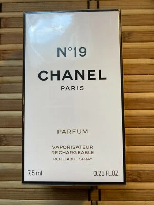 Chanel No.19 Pure Parfum spray recargable 0,25 oz (7,5 ml) nuevo en caja nuevo y en caja raro Foto 1 de 3