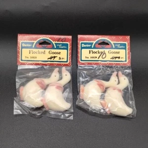 Vtg Flocked Goose Country Geese Figure Craft Pieces 2 Sealed Packs Darice Crafts - Picture 1 of 8