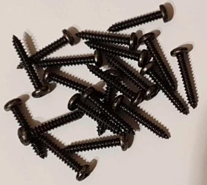 40 Black Screws Pozi Round Dome Pan Head Blackjax Pozidrive Japanned 25mm x 4mm - Picture 1 of 1