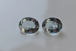 AAA+ quality greenish aquamarine oval Shape pair for jewelry 8.20×10.20mm - Picture 1 of 4