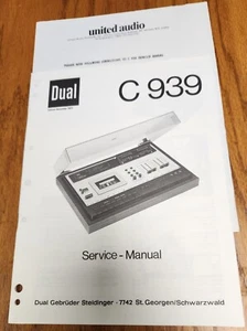 Dual C939 Cassette Service Manual + Correction Sheet - Original - Picture 1 of 2