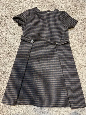 Vestido a Cuadros Azul y Marrón Zara Niñas Talla 11/12 Usado en Excelente Condición Foto 1 de 4