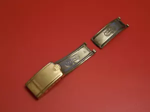 BROKEN ROLEX 13MM GF DEPLOYMENT CLASP BUCKLE FOR 19MM RIVIT OYSTER BAND BRACELET - Picture 1 of 10