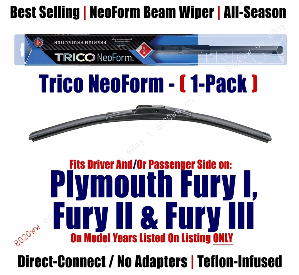 Qty 1 Premium NeoForm Wiper Blade fits 1970-1974 Plymouth Fury I, II & III 16160 - Image 1 of 1
