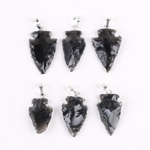 1-10 Pcs Gem Jewelry Making Arrows Black Gem Pendant Necklace Decoration 3-5cm - Picture 1 of 6