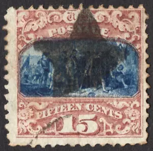 US Sc# 119 USED { 15c LANDING OF COLUMBUS } FANCY STAR CANCEL OF 1869 CV$ 190.00 - Picture 1 of 4