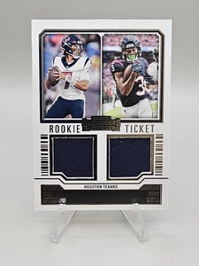 2023 Contenders - Rookie Ticket Dual Swatches #DS-2 CJ Stroud & Tank Dell 💥 RC - Picture 1 of 2