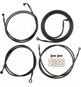 14-16 Inch Ape Hanger Cable Brake Line Kit ABS Models Harley 2014-2016 Touring - Bild 1 von 8