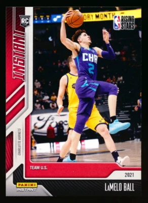 2020-21 PANINI INSTANT LAMELO BALL RC NBA RISING STARS TEAM USA HORNETS SP/1927! - Image 1 of 2