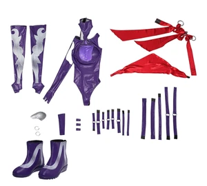 Game Psylocke Cosplay Costume Betsy Bradock Women Purple Upgraded Outfit - Picture 1 of 26