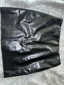 HM vinyl Latex Mini Shirt Black Size 6 - Picture 1 of 3