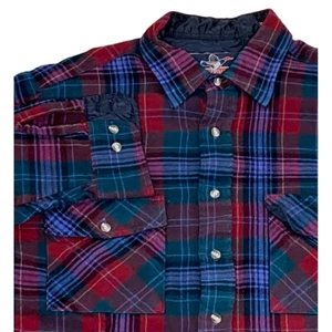 BackPacker Sportswear rot blau mittel kariert Flanellhemd - Bild 1 von 8