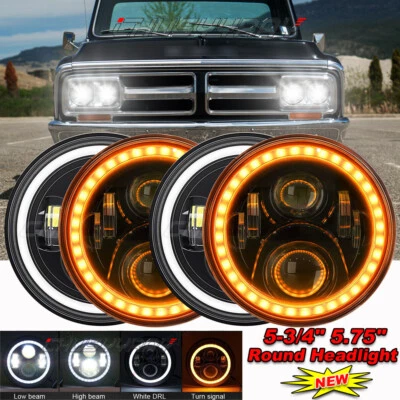 Faros LED redondos 4 piezas 5,75" 5-3/4" para camioneta GMC C15/C1500 1961-1972 C2500 Foto 1 de 4