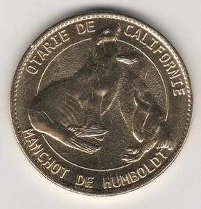 SANS DATE COIN MEDAILLE SOUVENIR A-B -- 80 000 ZOO D 'AMIENS OTARIE MANCHOT - Picture 1 of 2