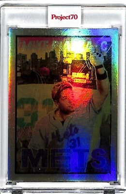 2021 TOPPS PROJECT 70 #638 - MIKE PIAZZA BY NEW YORK NICO - RAINBOW FOIL 50/70 - Image 1 of 3