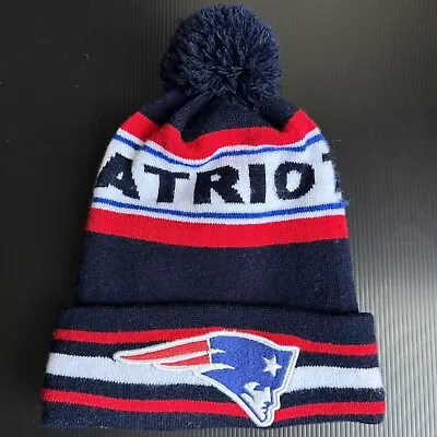 New England Patriots Logo NFL Adulto Pom Gorro Sombrero Fútbol Sin Marca OSFM Foto 1 de 2