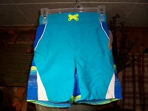 WONDER NATION BOYS SWIMMING TRUNKS SIZE XS 4-5 BLUE STRIPES DRAW STRING SUMMER - Picture 1 of 1