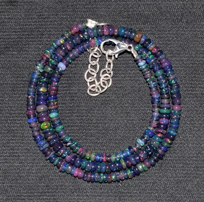 AAA+ Natural Ópalo Etíope Wello Ópalo de Fuego Piedras Preciosas Cuentas 16" Collar F4017 Foto 1 de 4