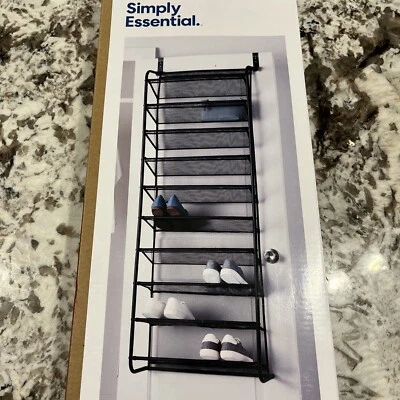 30 Pares de Zapatero de Metal Sobre la Puerta, Ganchos Ajustables Negros Foto 1 de 4