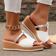 Women Sandals Slip On Casual Wedge Slippers Summer Comfort Platform Shoes Slides