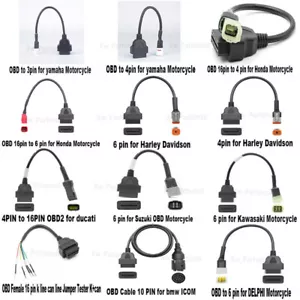 Adaptador de cable de diagnóstico conector OBD2 16 pines para motocicleta Honda YAMAHA Harley - Imagen 1 de 26