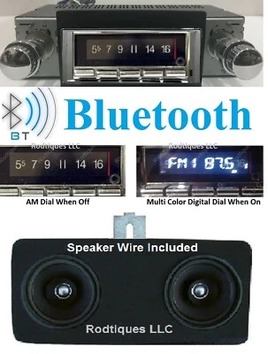 1966-67 Chevy Chevelle El Camino Malibu Bluetooth Radio + Dash Speaker NO AC 740 - Image 1 of 3