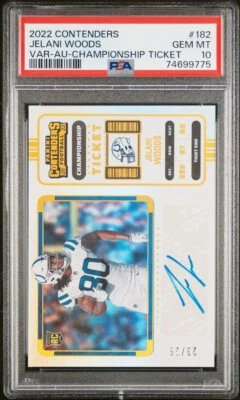 Jelani Woods 2022 Panini Contenders Championship Ticket Rookie Auto /25 PSA 10 - Image 1 of 2