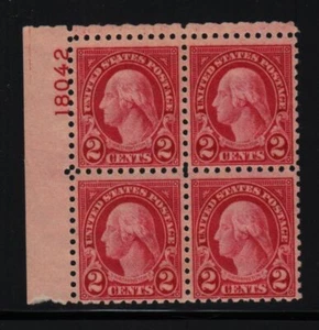 1924 Sc 583 MNH original gum plate block 18042UL CV $110 - Picture 1 of 1