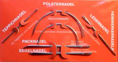 6 Heimwerkernadeln Nähnadeln Polsternadel Sattlernadeln Ledernadeln Teppichnadel - Bild 1 von 2