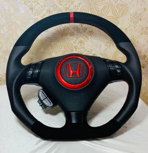 HONDA ACCORD CL7 CL9 ACURA TSX 2004-2008 BOTTOM FLAT & TOP ROUND STEERING WHEEL - Picture 1 of 8